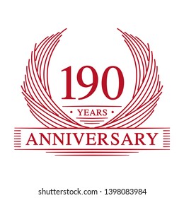 190 years design template. 190th anniversary. Vector and illustration.