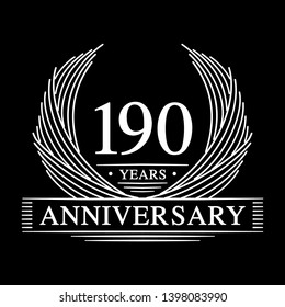 190 years design template. 190th anniversary. Vector and illustration.