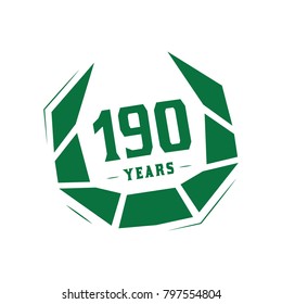 190 years design template. Anniversary vector and illustration template.