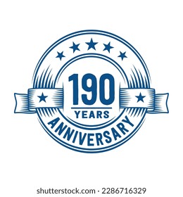 190 Jahre Logo-Design-Vorlage. 190. Jubiläum Vektorgrafik und Illustration.