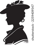 1900 year London woman silhouette