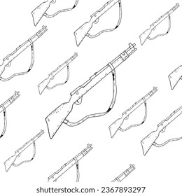 1908 Mauser rifle pattern illustration, line, white background