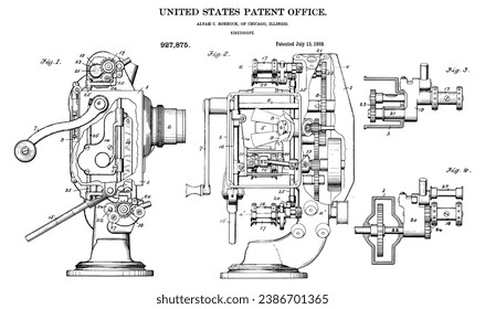 1909 Vintage kinetoscope patent art