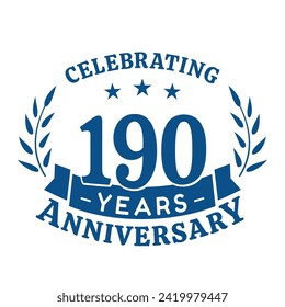 190th anniversary celebration design template. 190 years vector and illustration.