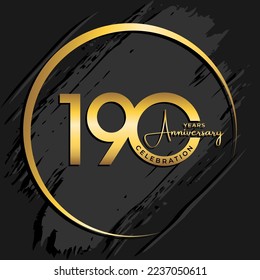 190th Anniversary Celebration. Golden Anniversary Template Design. Logo Vector illustrations