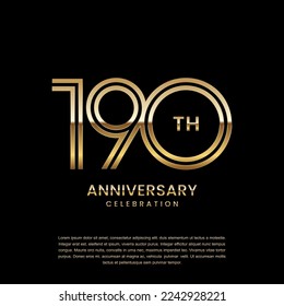 190th anniversary celebration. Anniversary logo design with double line concept. Logo Vector Template Illustration