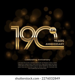 190th Anniversary. Anniversary logo design with double line concept. Vector Template