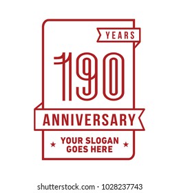 190th anniversary logo. Vector and illustration.