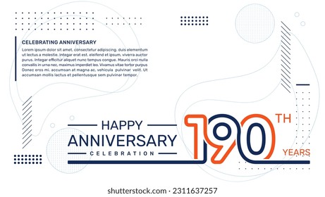 190. Jubiläum Vorlage Design mit abstraktem Hintergrund, Vektorgrafik-Vorlage