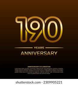 190th year anniversary design template in gold color. vector template illustration