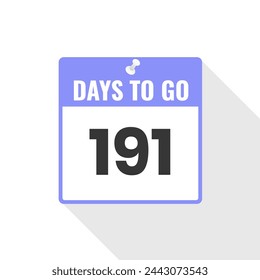 191 Days Left Countdown sales icon. 191 days left to go Promotional banner