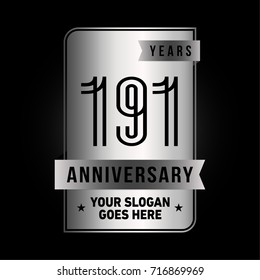 191 years anniversary design template. Vector and illustration.