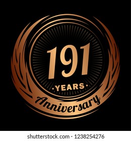 191 years anniversary. Anniversary logo design. 191 years logo