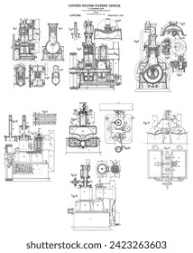 1912 Vintage motor patent art