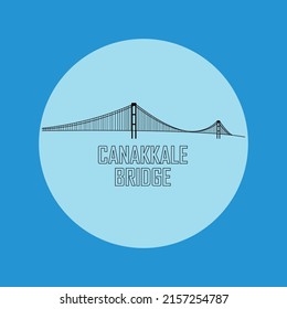 1915 Canakkale Bridge vector illüstration