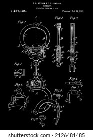 1915 Handcuffs US Patent Art.