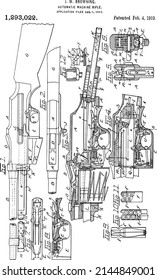 1919 Automatic Machine Rifle Patent Art Poster1