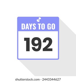 192 Days Left Countdown sales icon. 192 days left to go Promotional banner