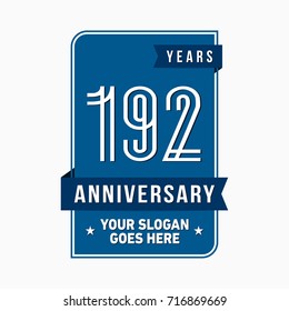 192 years anniversary design template. Vector and illustration.