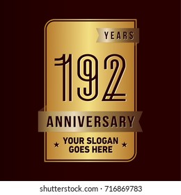192 years anniversary design template. Vector and illustration.