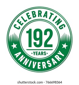 192 years anniversary logo template. Vector and illustration.