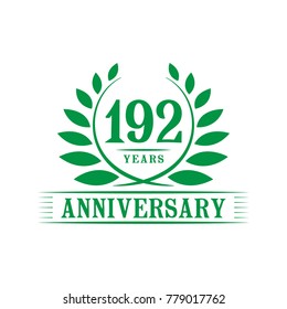192 years anniversary logo template.