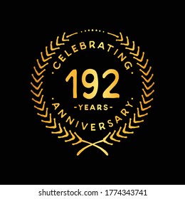 Plantilla de diseño de 192 años. Logo 192. Vector e ilustración.