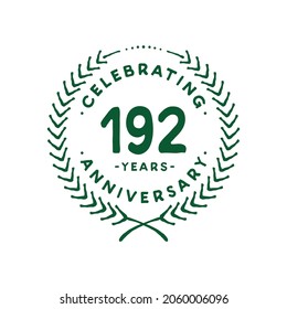 192 years design template. 192nd vector and illustration.