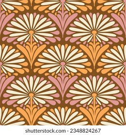 1920s beige white flowers with soft vintage pink and orange foliage