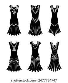   1920s Dropped Waist and Fringe Dress Silhouettes