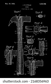 1924 Vintage Hammer Patent Art