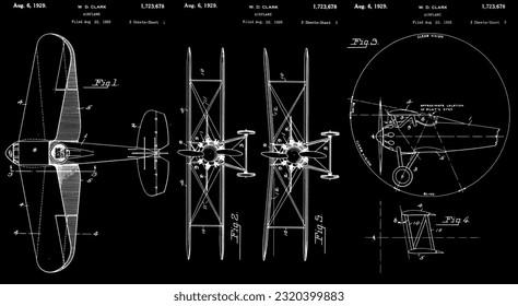 1929 Vintage Airplane Patent Art	