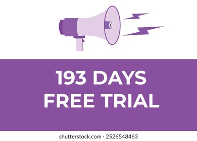 193 day free trial banner design. 193 days free banner background
