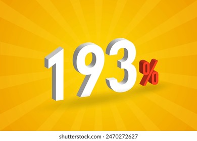 193% discount 3D text for sells and promotion.