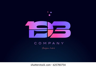 193 pink blue purple number digit numeral dots creative company logo vector icon design template