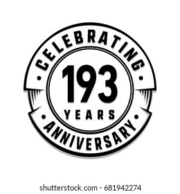 193 years anniversary logo template. Vector and illustration.