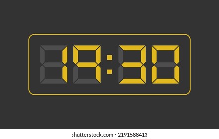 19:30, número de reloj digital. Ilustración vectorial.
