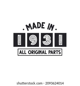 1931 birthday celebration, Made in 1931 All Original Parts
