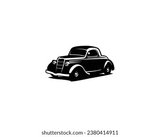 1932 Ford coupe. isolated white background shown from the front. premium vector design. best for logo, badge, emblem, icon, sticker design