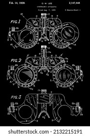 1939 Ophthalmic Apparatus Optometrist Eye Clinic Patent Art.