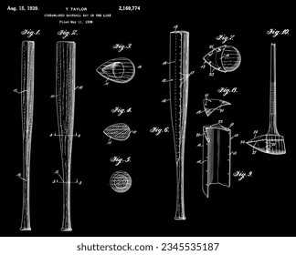 1939 Streamlined Baseball Bat Patent