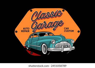 A 1940s classic car like a torpedo, is both special and retro ideal for a t-shirt design.