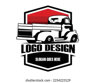 1940s coe chevy truck logo silhouette. premium vector design. isolated white background showing from behind. Best for badge, emblem, icon and trucking industry. available eps 10. svg