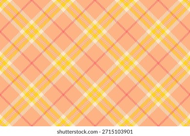 1940 vetor padrão xadrez, muitos verificar fundo têxtil. Tecido de tartã de textura chique sem costura em laranja e cores de amêndoa branqueada paleta.