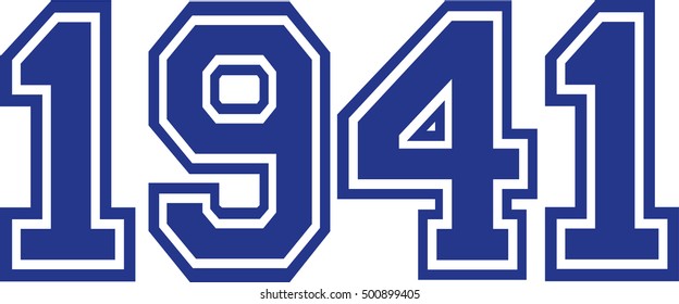 1941 Year college font