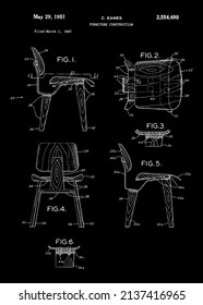 1947 Vintage Chair Patent Art.