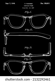 1948 Eyeglasses Spectacle Frame Patent Art.