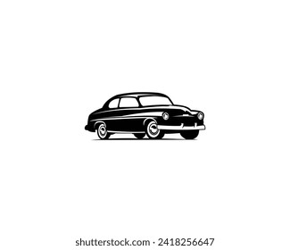 1949 Mercury Coupe car logo design. This logo is suitable for badges, emblems, icons, vintage car industrial design stickers. Also for car restoration, repair and racing.