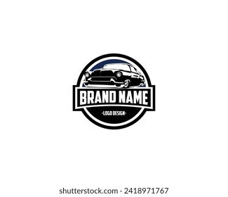 1949 mercury coupe car vector logo. best for badges, emblems, isolated on white background