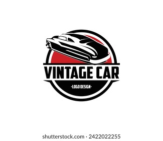 1949 mercury coupe isolated on white background appearing from behind in stunning style. best for logo, badge, emblem, icon, sticker design. available in eps 10